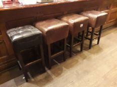 4 Leather upholstered bar stools