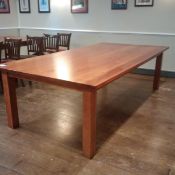 Large wooden dining table 250x125x75cm seats 12. P