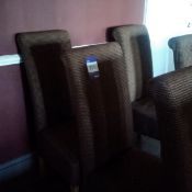 8 Fabric upholstered high back chairs height 104cm