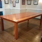Large wooden dining table 250x125x75cm seats 12. P