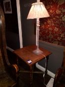 Barleytwist side table 63x63x74cm, table lamp 1m h