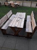 2 x 4 seater timber bench/table