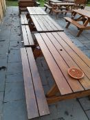 3 x 4 seat timber pub garden furniture rectangular