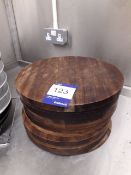 Quantity of wooden pizza plates