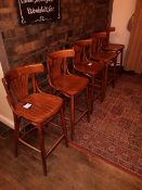 5 bentwood bar chairs, overall height 103cm, seat