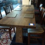 Set of 3 wooden tables on wooden stands 75x75x75cm