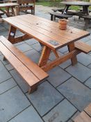 4 seat rectangular timber bench/table pub garden furniture