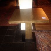 Single wooden top table on wooden stand 75x75x75cm