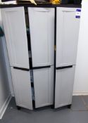 3 door plastic storage cupboard