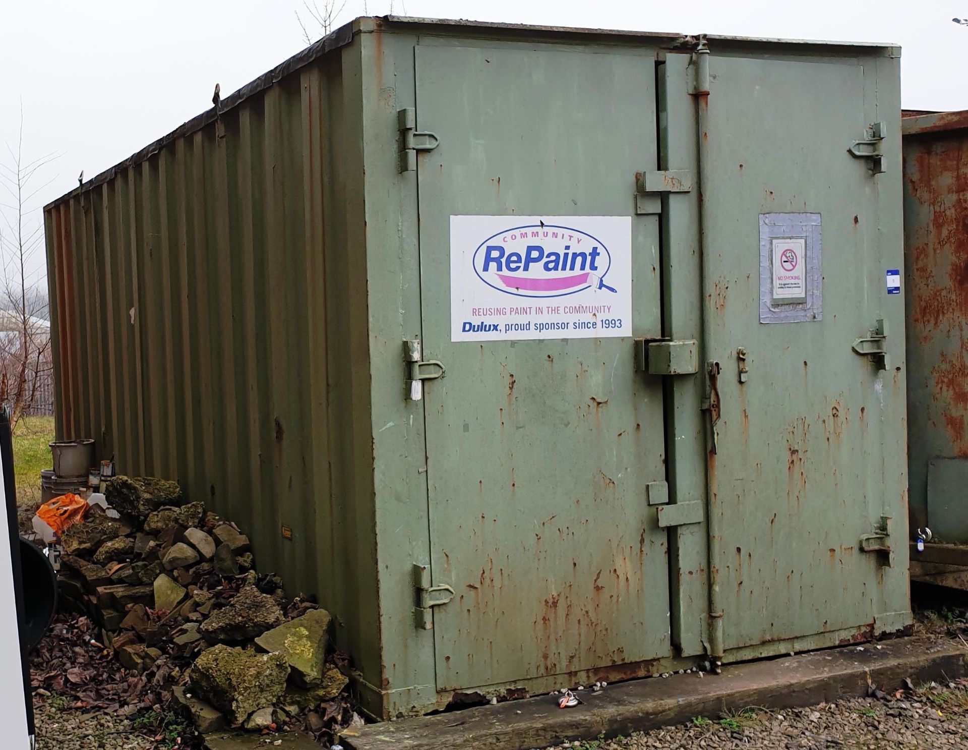 20ft Steel Storage Container (contents must not be left on premises, buyer to remove with