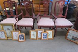 Charity Lot. A quantity of Furnishing Prints together with Four Dining Chairs. No estimate or
