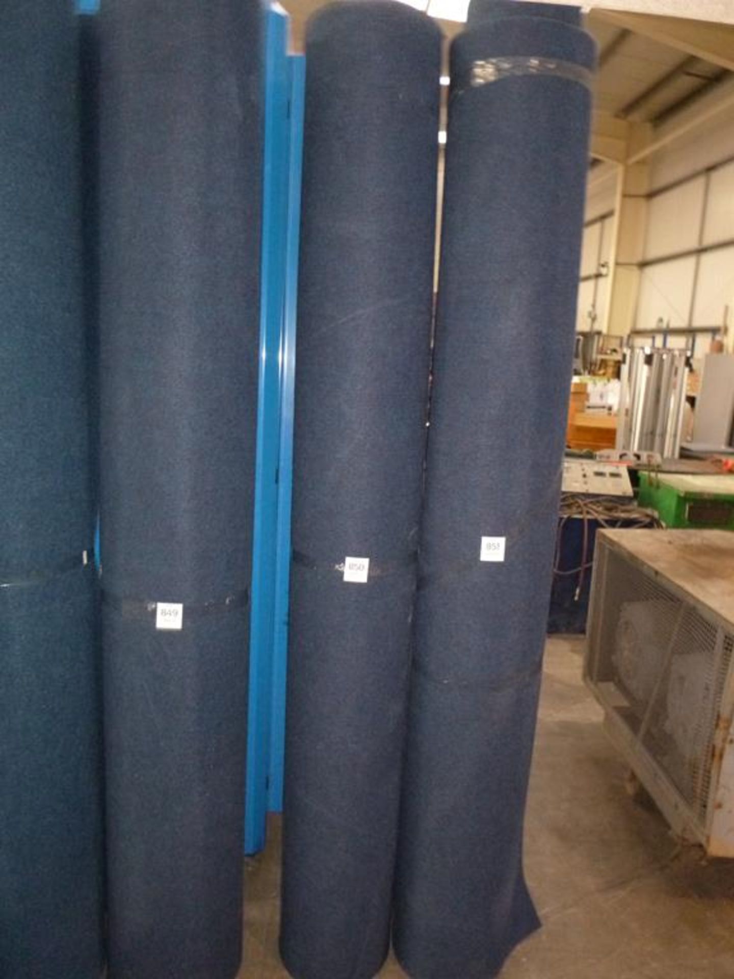 A Blue Ribbed Industrial Carpet