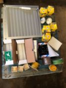 * VARIOUS ITEMS - LAMPS-WIRES-LOUVERS. Please note this lot is located in Barton upon Humber. To