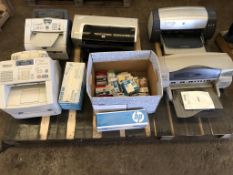 * 2 x A3 Printers and 2 x Faxes and Cartridges and an A4 Printer. Please note this lot is located in