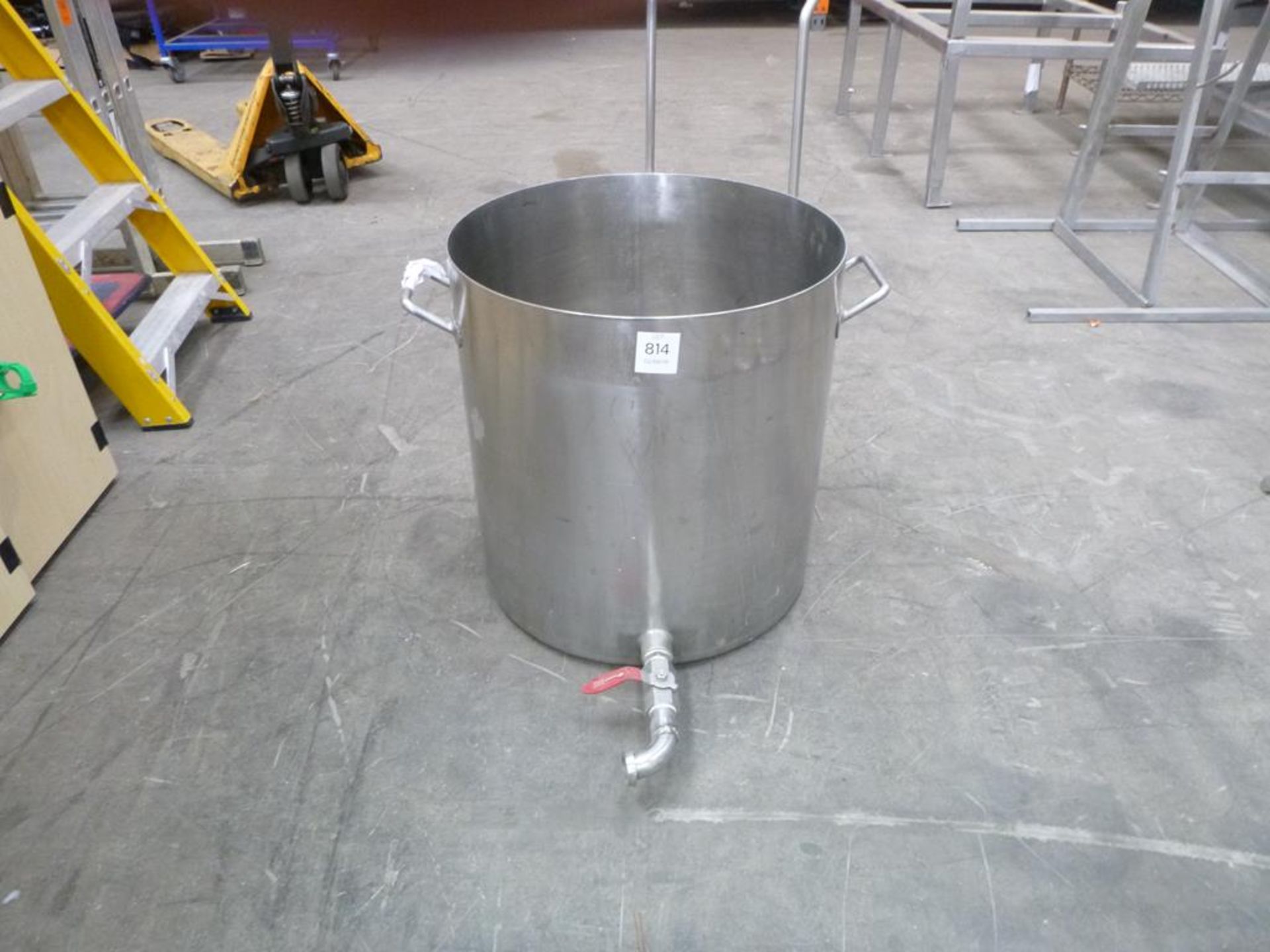 * Large Circular Stainless Steel Pot with handles and bottom drainage tap/spout 500mm diameter on - Image 2 of 3