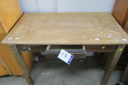 A Striped Pine Table (H76cm, W106cm, D59cm) (est £20-£40)