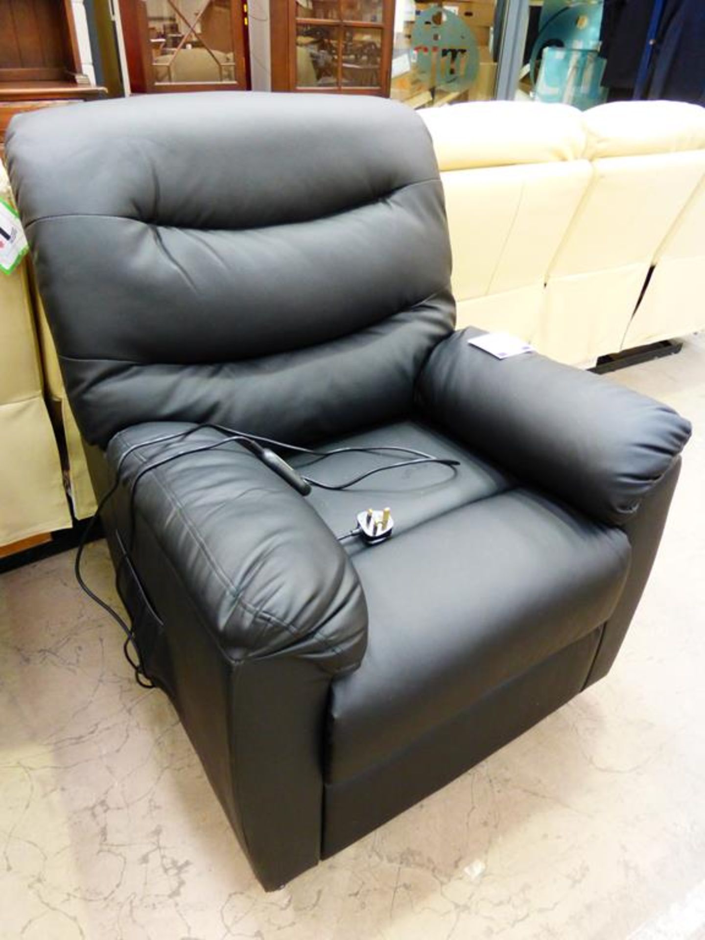 Birlea Regency Rise and Fall Recline Faux Leather Chair with a motorised tilt feature for easy