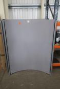8 x Grey Curved Privacy Screens. Please note there is a £5 plus VAT lift out fee on this lot