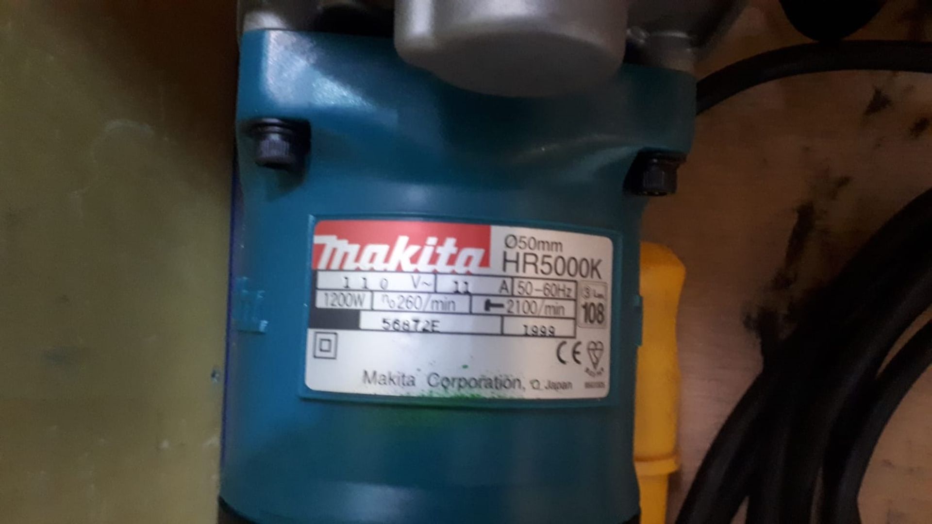 Makita HR 5000 K Rotary hammer drill 110 volt 1,200 watt. No case Unused - Image 3 of 3