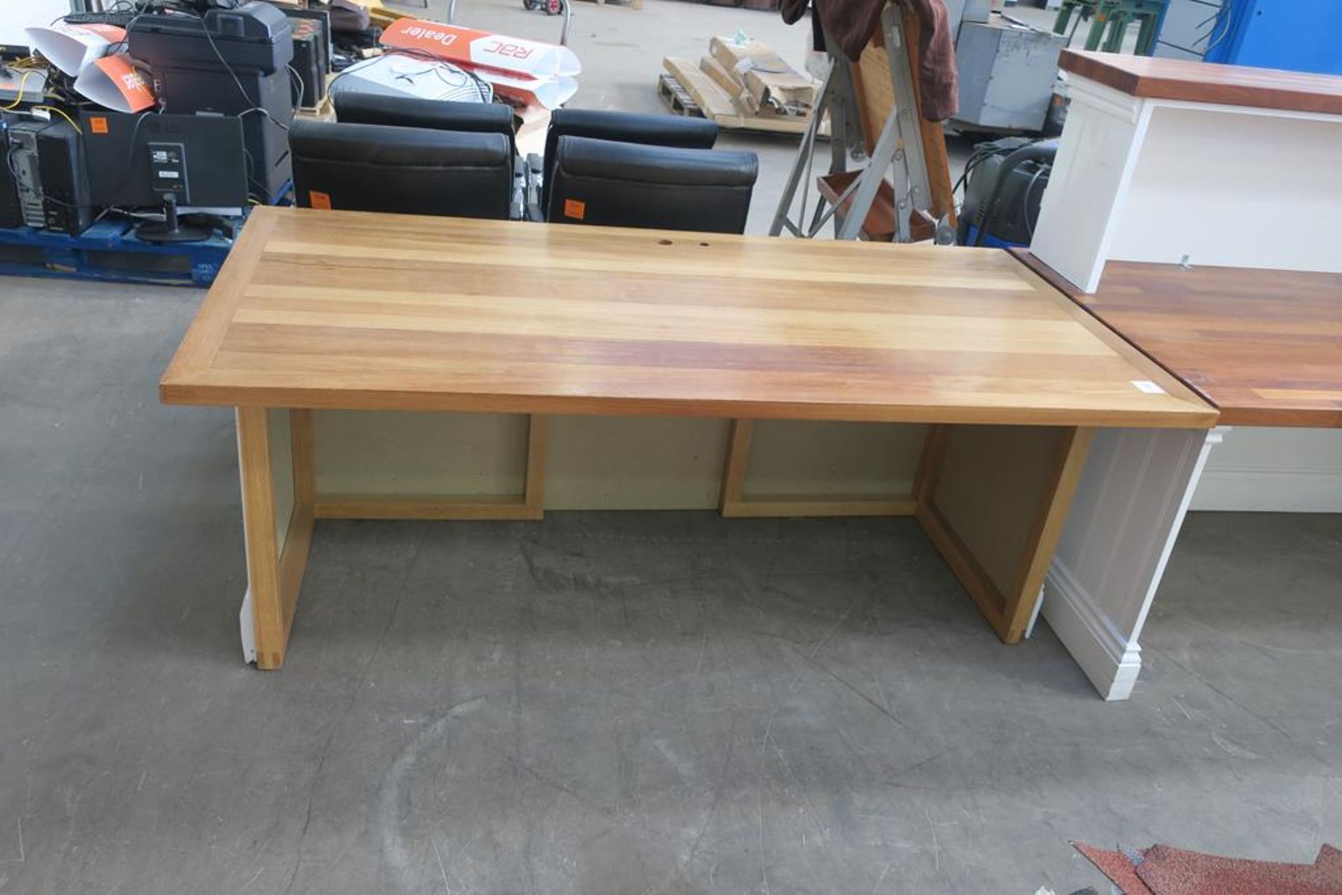 * A Solid Wood Topped Desk Unit (small crack in the wood). Please note there is a £5 plus VAT Lift