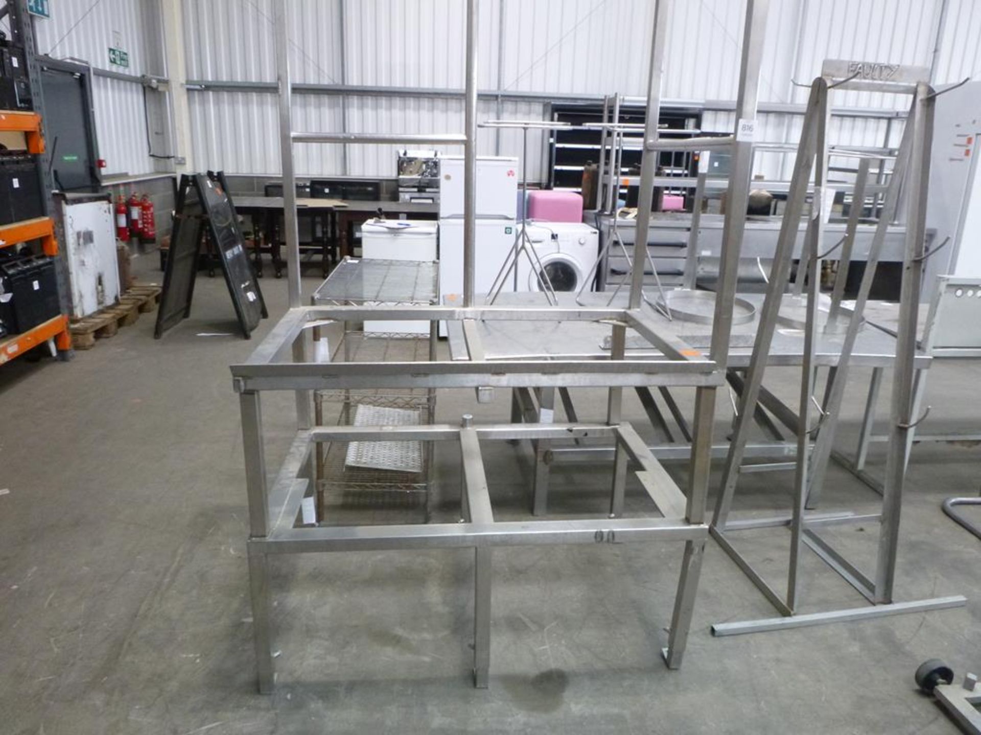 * Rectangular Stainless Steel Box Section Fabricated Frame Work overall dimensions H 2000mm, W - Image 2 of 3