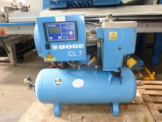 * A Boge CL7 306081 Compressor 3PH. Please note there is a £10 plus VAT Lift Out Fee on this lot.