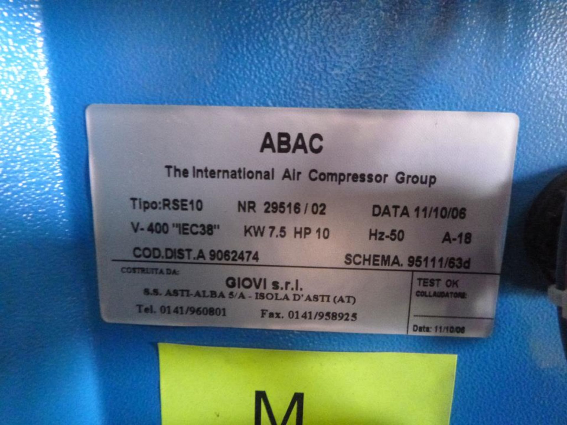 * ABAC Genesis 7.5 Screw Compressor - Image 3 of 7