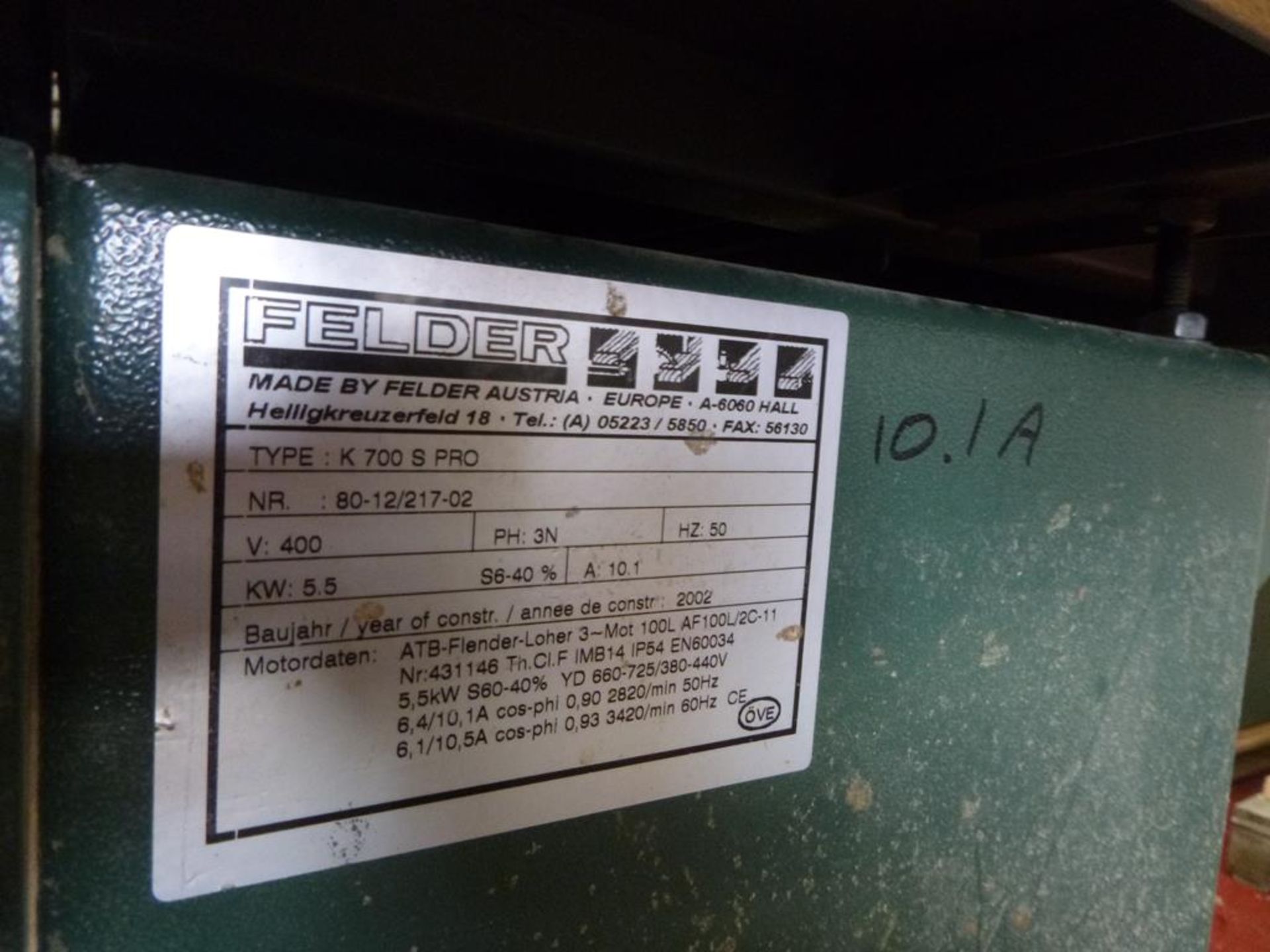 * Felder Sliding Table Panel Saw - Image 10 of 13