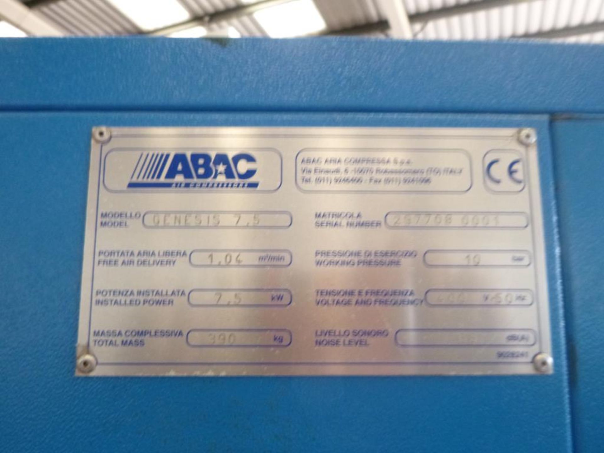 * ABAC Genesis 7.5 Screw Compressor - Image 6 of 7