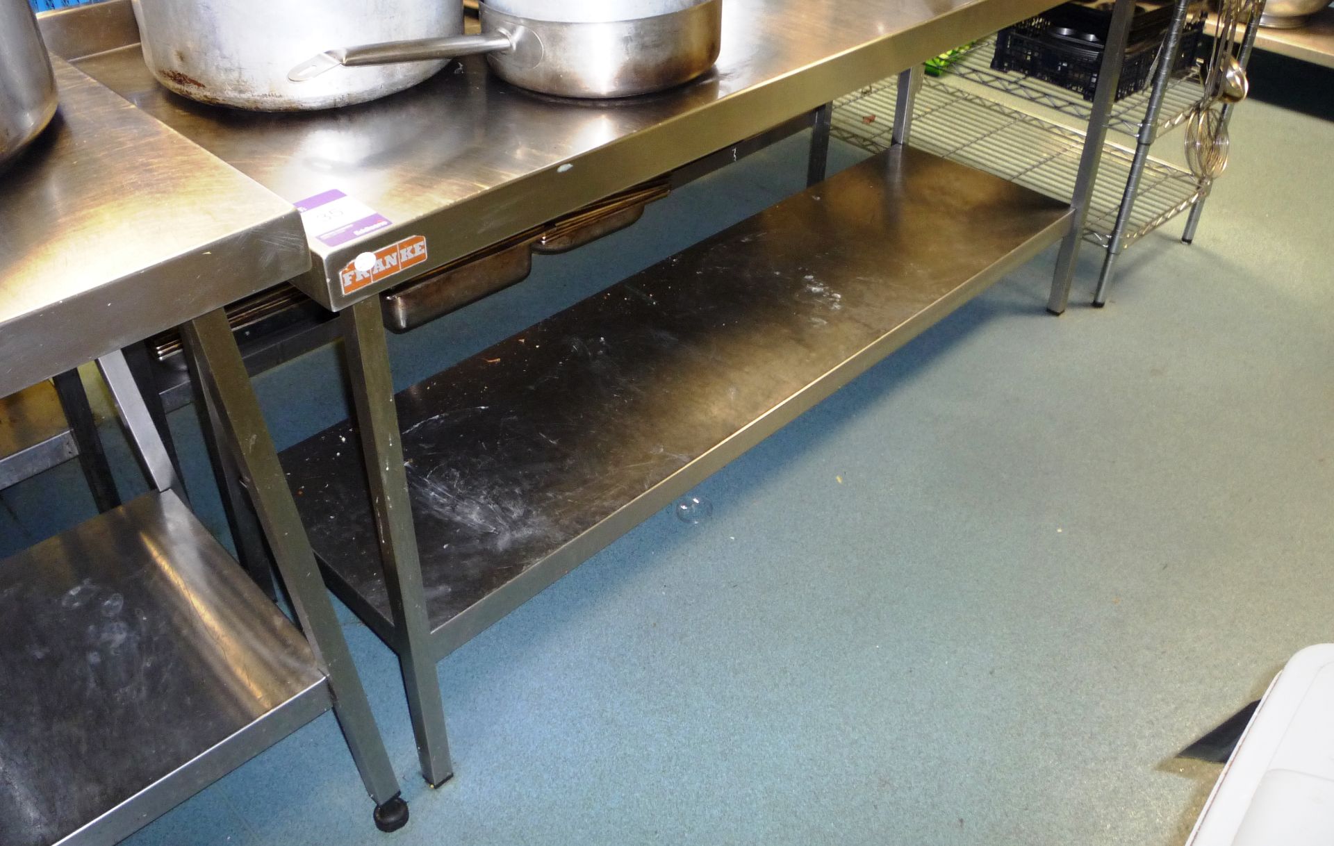 Stainless steel preparation table with undershelf