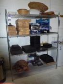 2 various 4 tier kitchen wire shelving – contents