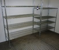 2 various 4 tier kitchen wire shelving units (walk