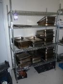 4 tier kitchen wire shelving and various gastronor