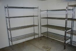 4 various 4 tier kitchen wire shelving units (walk