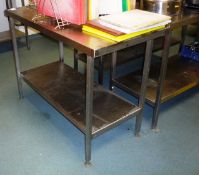 Stainless steel preparation table with undershelf