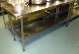 Stainless steel preparation table with undershelf