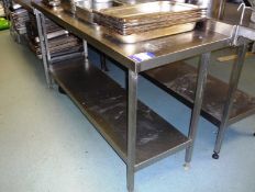 Stainless steel preparation table with undershelf