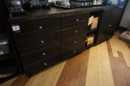 * Solid Oak Topped Dining Room side Board with 8 Drawers and Double Door Cupboard. (2400 x 600 x