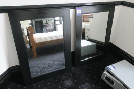 * 2 x Black Rectangular Wall Mirrors. This lot is located in Room 422. Buyer's must bring sufficient