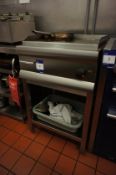 * Unbadged Stainless Steel Electric hot Plate Mounted with Under Shelf. This lot is located in the