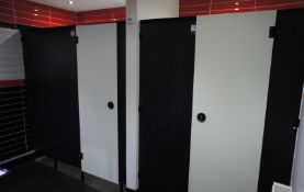 * 2 x Toilet Cubical Panels with Lockable Door (1380 Wide and 1780 Wide Approx.) This lot is located