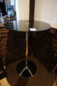 * Glass Topped Chrome Poser Table (700mm Diameter) This lot is located in the Dining Room. Buyers