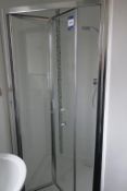 * Bathroom Suite comprising Shower Tray and Screen, Sink on Pedestal and Toilet. This lot is located