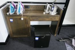 * Dark Oak effect Dresser/Desk with 2 Twin Electric Sockets and Adjustable Spot Light. (1250 x