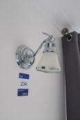 * 4 x Chromed/Glass Wall Lights. This lot is located in Room 306. All wall lights/electrical