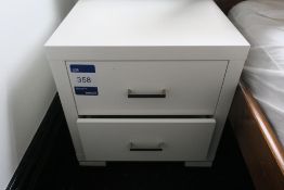 * 2 x White Melamine 2 Drawer Bedside Cabinets. This lot is located in Room 422. Buyer's must
