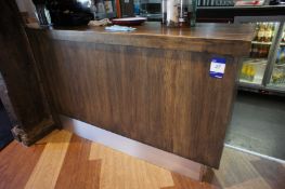 * Solid Oak Topped Bar L Shaped overall length approx (1840 x 770mm). This lot is located in the