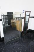 * 2 x Various Mirrors, Metal Curtain Poles and Pair of Curtains. This lot is located in Room 422