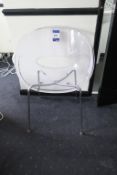 * Contemporary Clear Plastic/Chromed Chair. This lot is located in Room 202. .