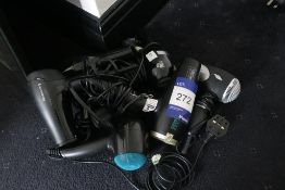 * 6 x Assorted Hair Dryers. This lot is located in Room 201